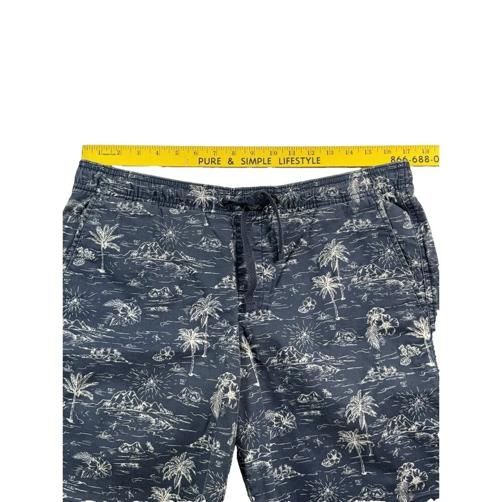 Gap Twill Jogger Shorts Men's M Elastic Waistband Drawstring Tropical Hawaiian